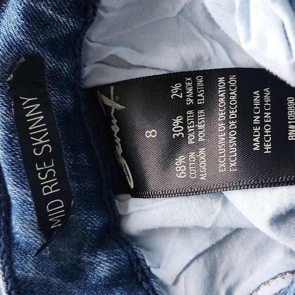 Seven7 Seven Jeans Mid Rise Skinny Pearl Embellishment Jeans Women's 8 - Picture 7 of 7